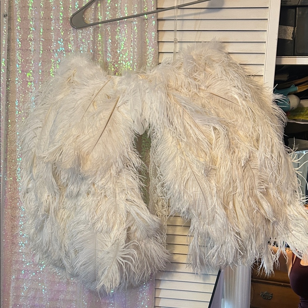 White Feather Angel Wings Costume Accessory